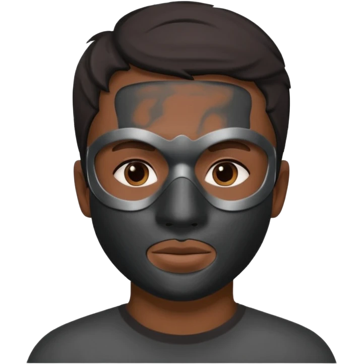  man, skincare charcoal face mask emoji