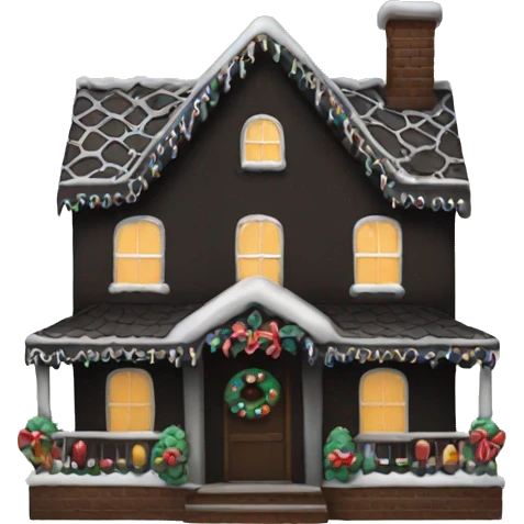 Black gingerbread house emoji