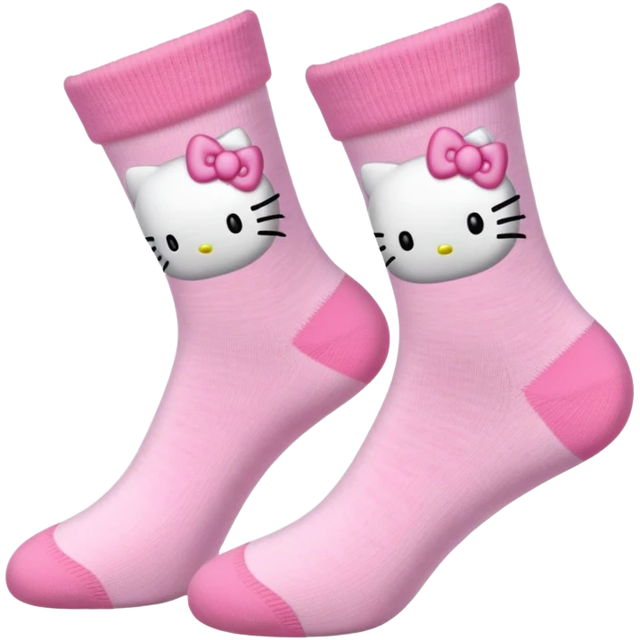 Light pink socks with a hello kitty in it emoji