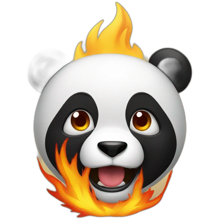 fast panda on fire emoji