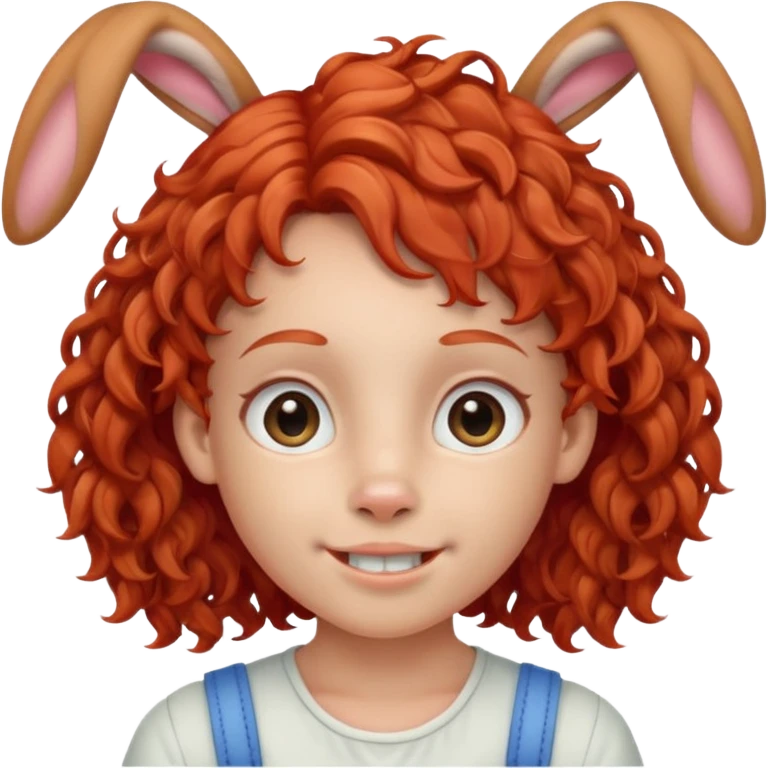 kid with braces bunny eared red haired curly emoji