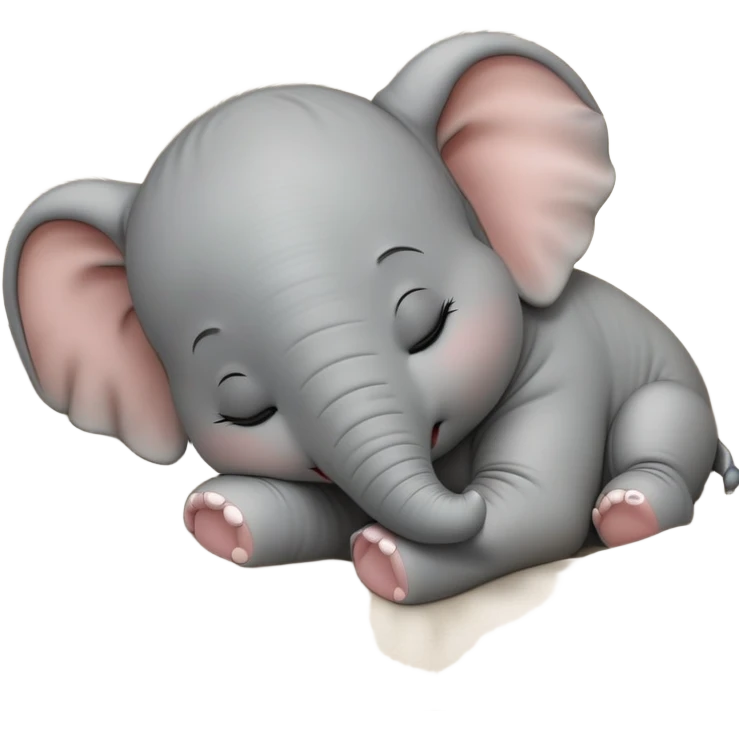 meme-worthy-cute-sleeping-baby-elephant-portrait-emoji,-head-resting-peacefully-with-a-contented-smile,-showcasing-a-delightfully-tiny-build-and-a-luxuriously-soft-gray-hide,-eyes-shut-in-a-serene,-restful-nap,-simplified emoji