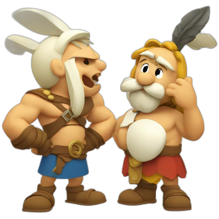 asterix and oburix eating emoji