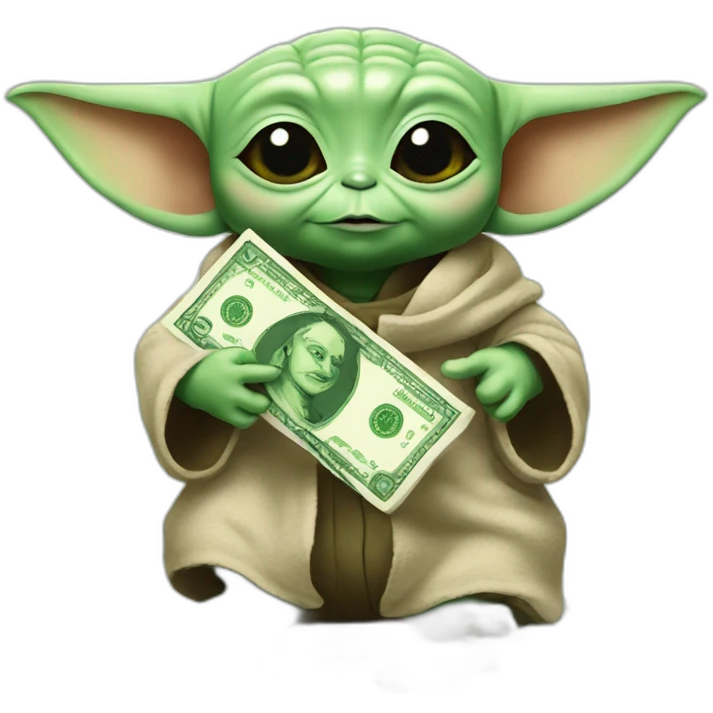 BABY YODA HOLDING MONEY emoji