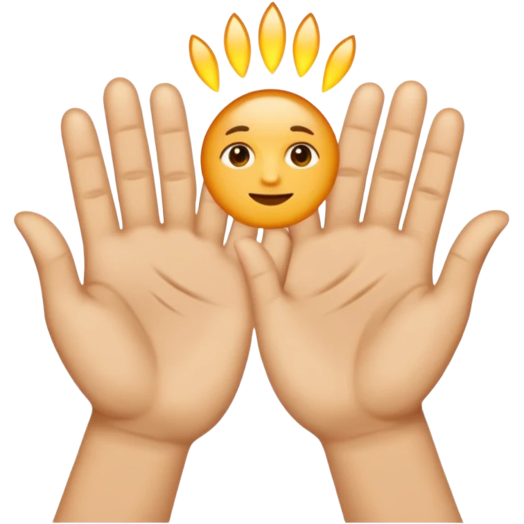 dos manos hacia arriba y en medio un 6 y un 7 emoji