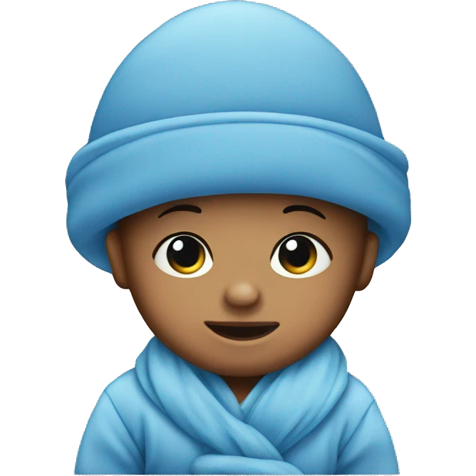 Newborn baby with blue hat emoji