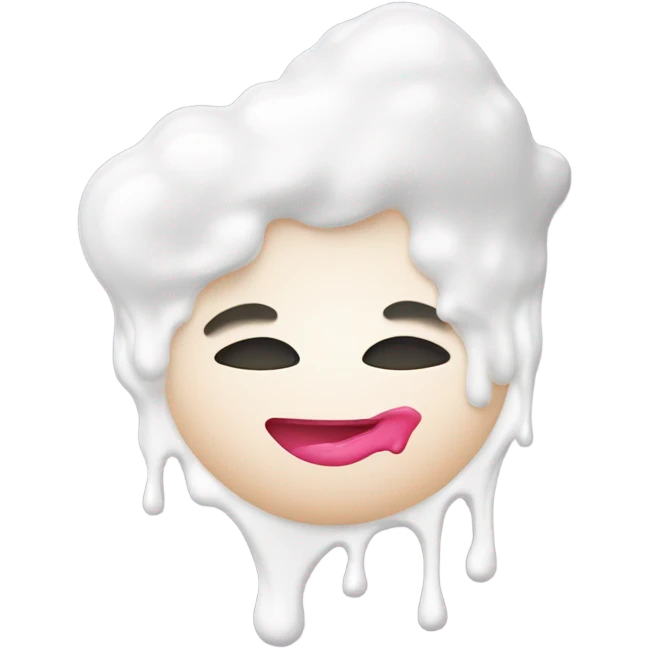 Lipstick Face covered in milk liquid emoji
