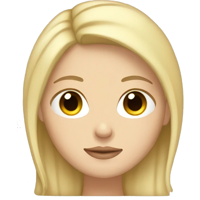 White girl with dark brown hair and blonde highlights sleeping emoji