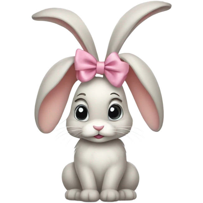 Bunny with a bow on it’s ear emoji