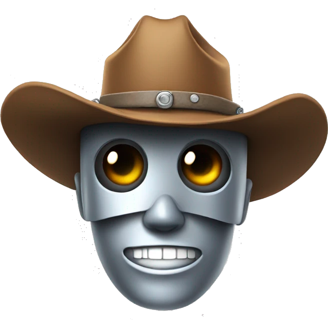 robot face with a cowboy hat emoji