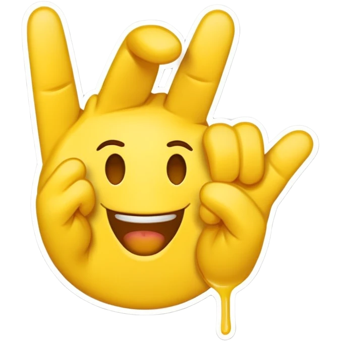 yellow emoji sticker throwing up slat gang sign emoji
