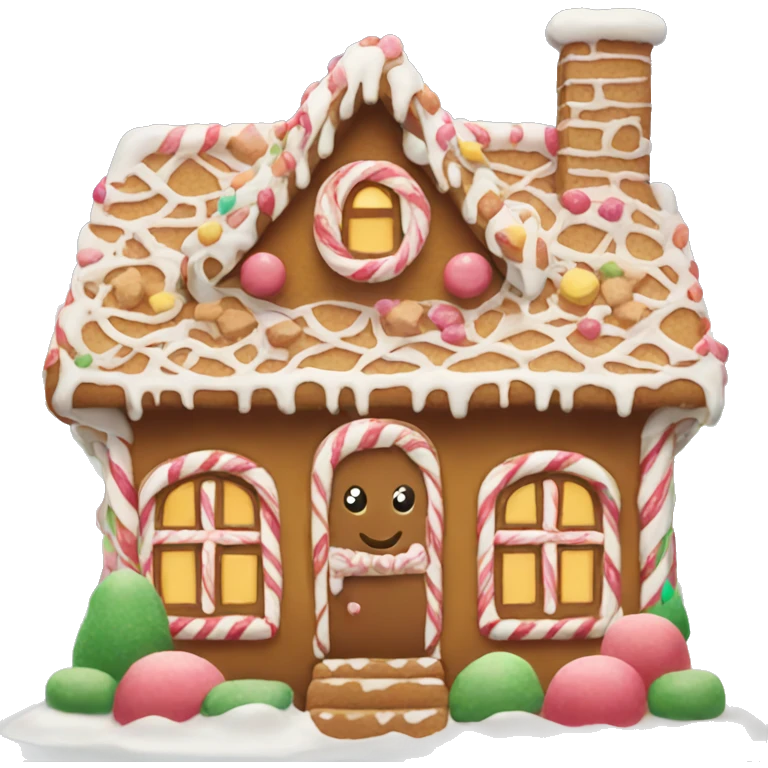 Kawaii gingerbread house emoji