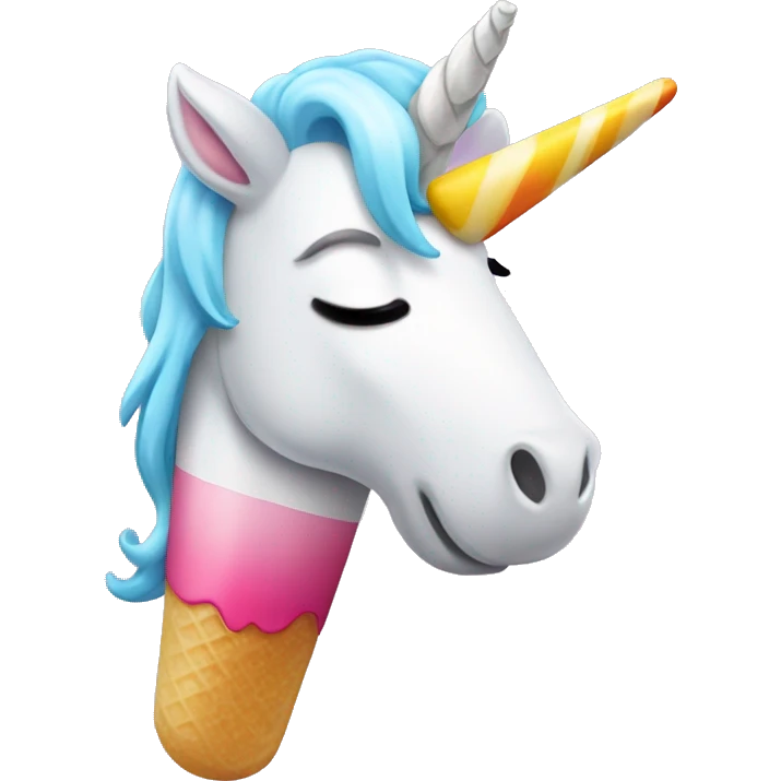 Unicorn eating ice pop emoji