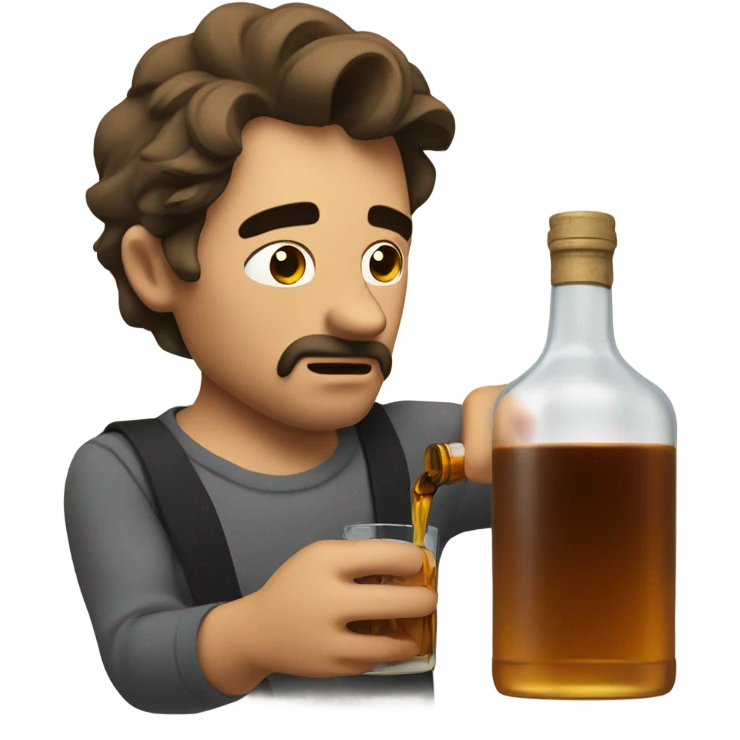 Pouring out whiskey looking concerned  emoji