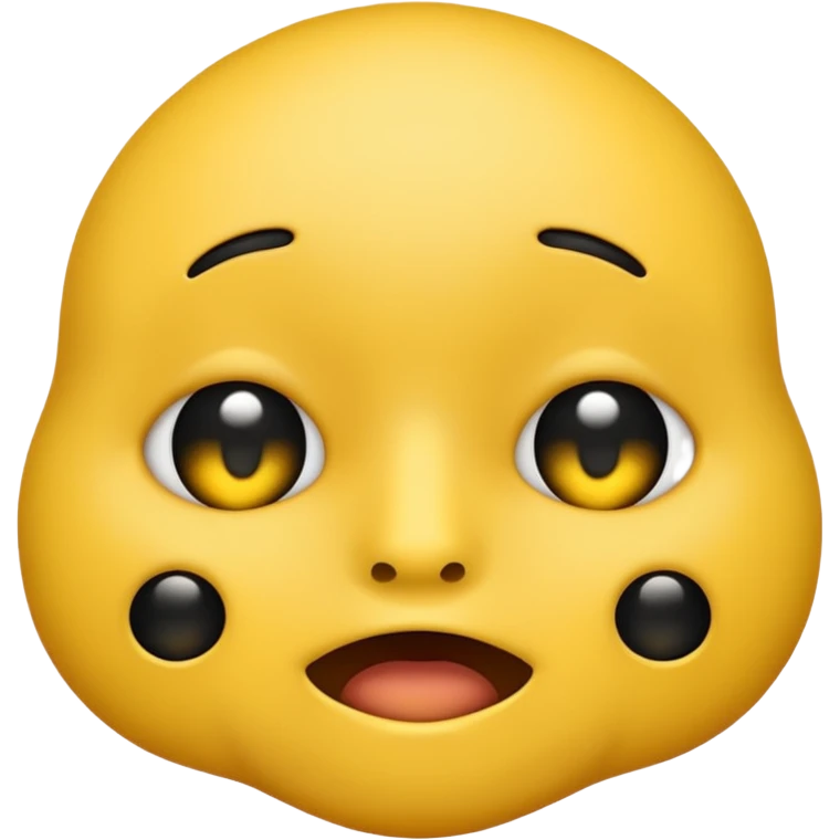 😊🥺 these emojis but with flies around it and its happy yellow face emoji black eyes like the 4th image but its cuter remove the nose make the eyes bigger and close its mouth emoji