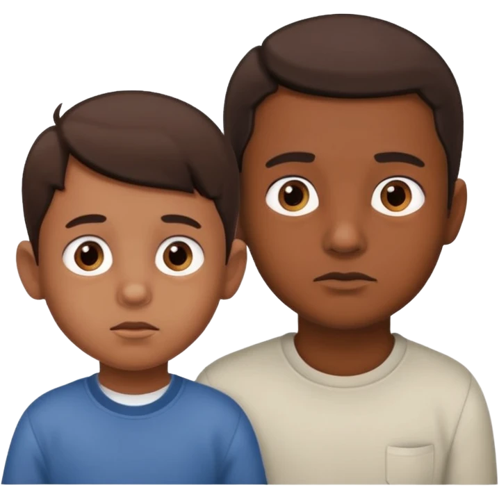 Niño observando a su padre con cara curiosa emoji