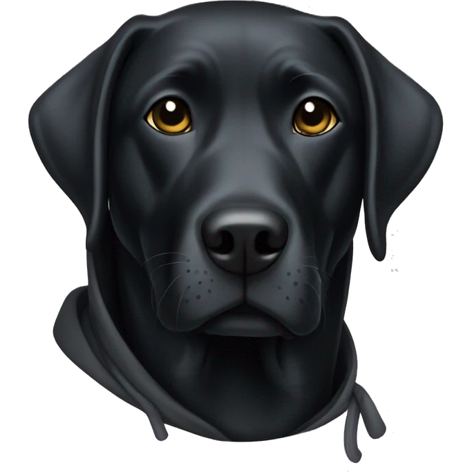 Black lab wearing hoodie emoji