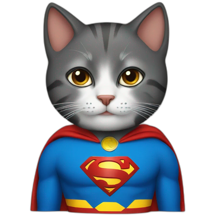 cat superman emoji
