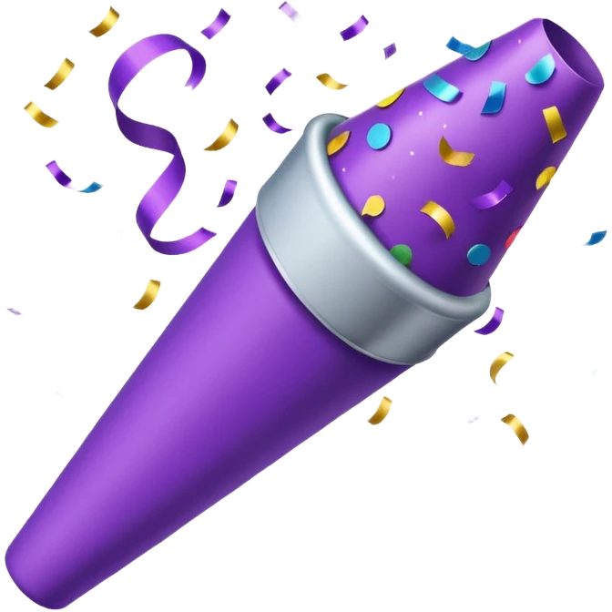 party popper purple   emoji