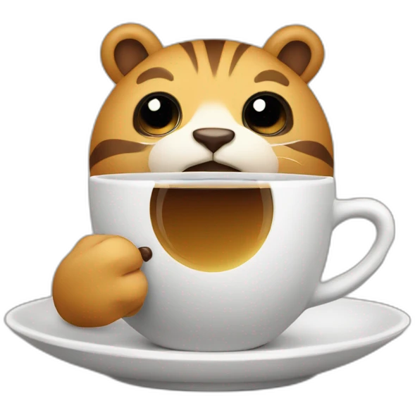 random animal with cup of coffee emoji