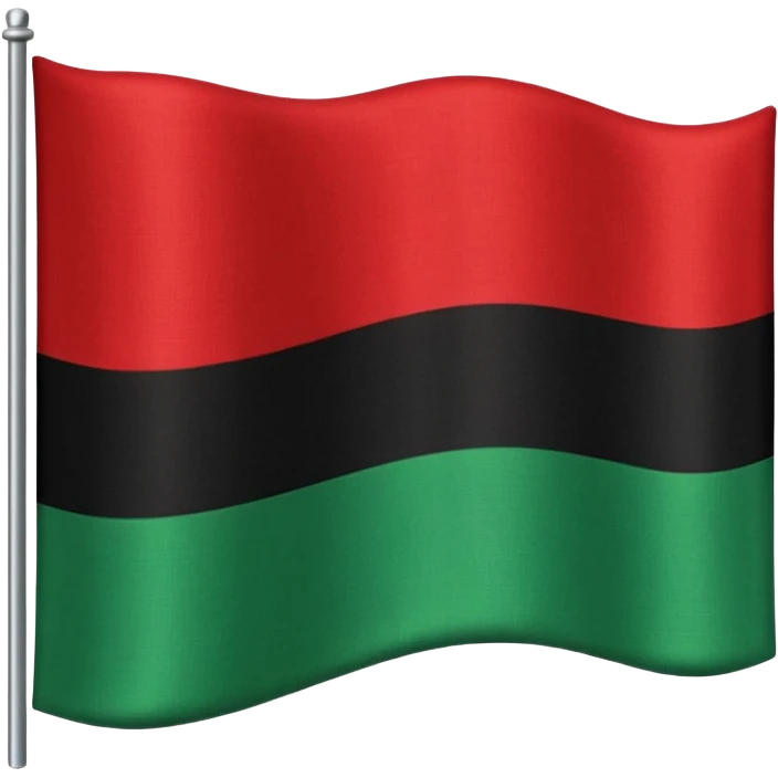 plain Flag with Red, Black and Green horizontal stripes flag   emoji
