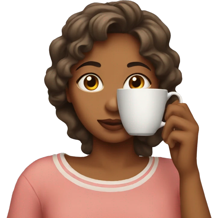 Girl sipping tea emoji