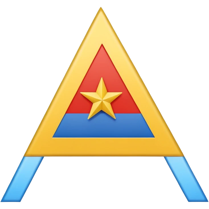 A flag inspired by the Catalan independence flag (the Estelada Blava): five horizontal red stripes alternating with yellow stripes, a blue triangle on the left side pointing to the center, and inside the triangle a single white five-pointed star. emoji