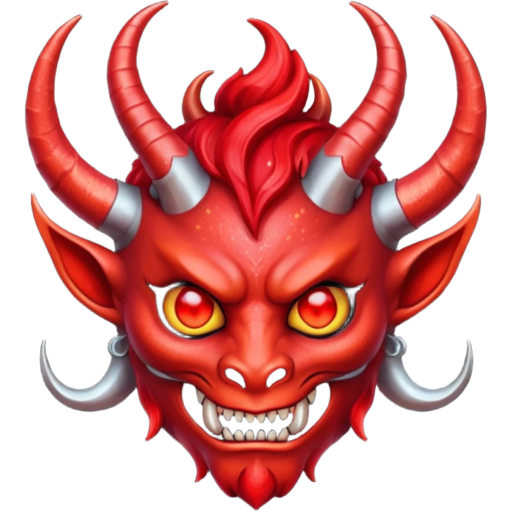 red glitter demon emoji