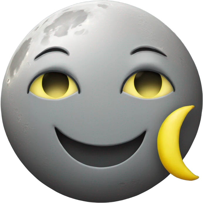 moon grey and full, with a lemon turning around the moon emoji
