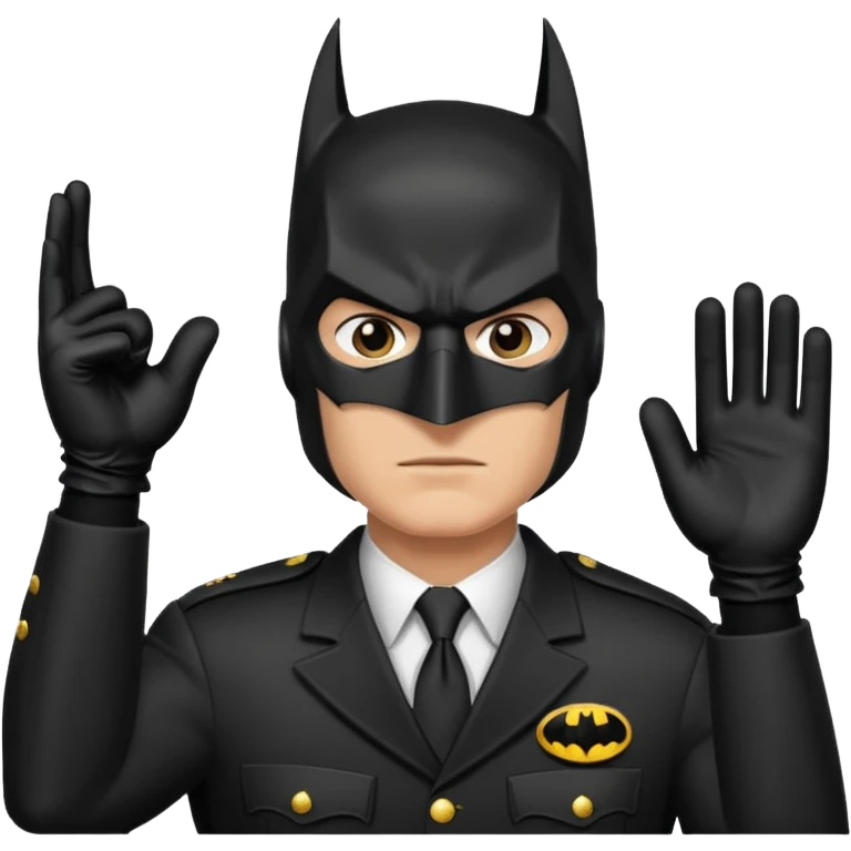 Batman salute militar black gloves  emoji