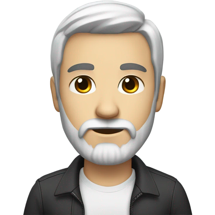 developer with a black beard. Without mustache. No beard between nose and mouth. White skin. Nice black hair emoji