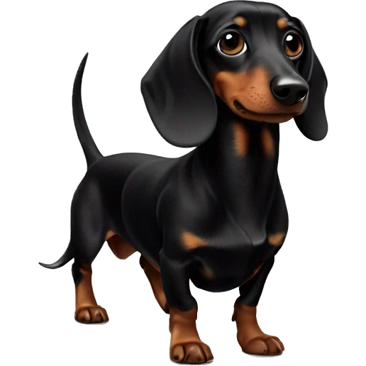 All black dachshund with 3 legs  emoji