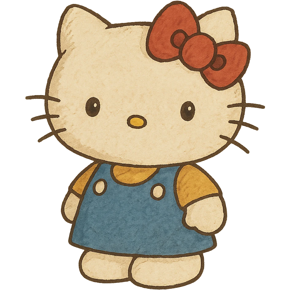 ghibli style Hello Kitty emoji