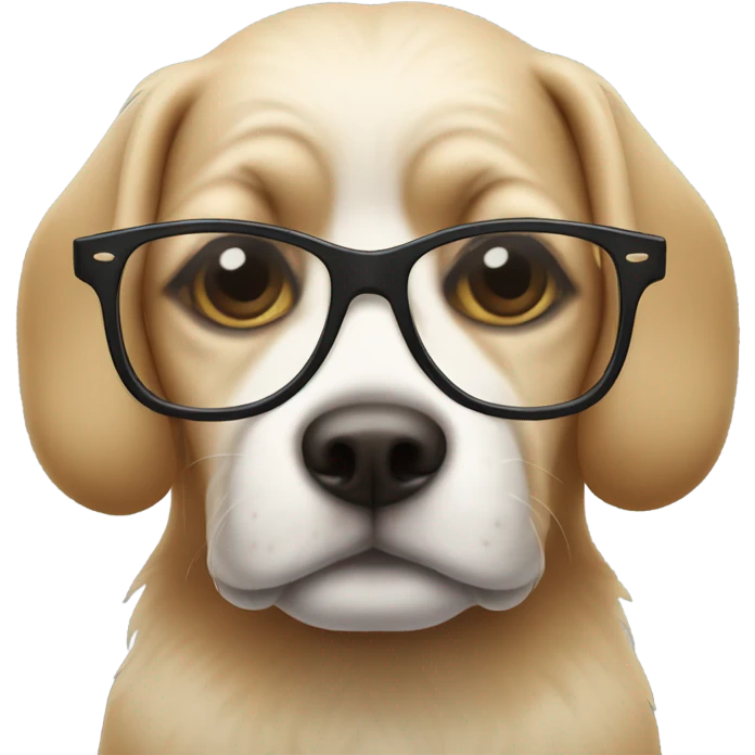 Dog wearing glasses  emoji