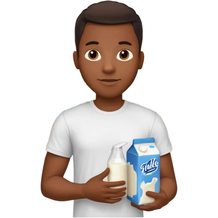 Make a black guy getting milk from store emoji
