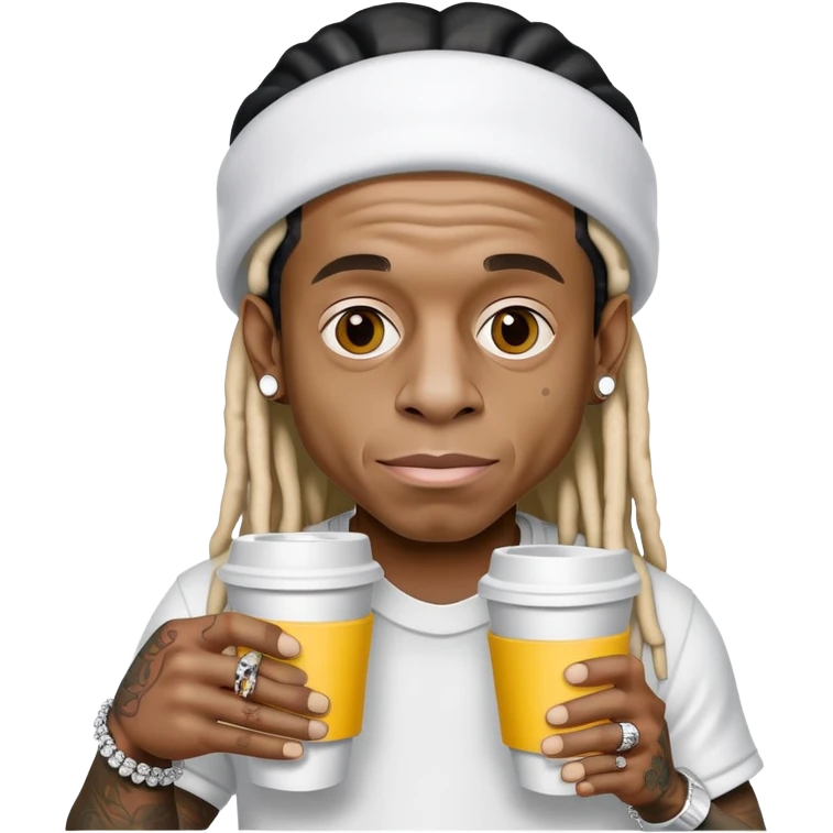 lil wayne holding two styrofoam cups emoji