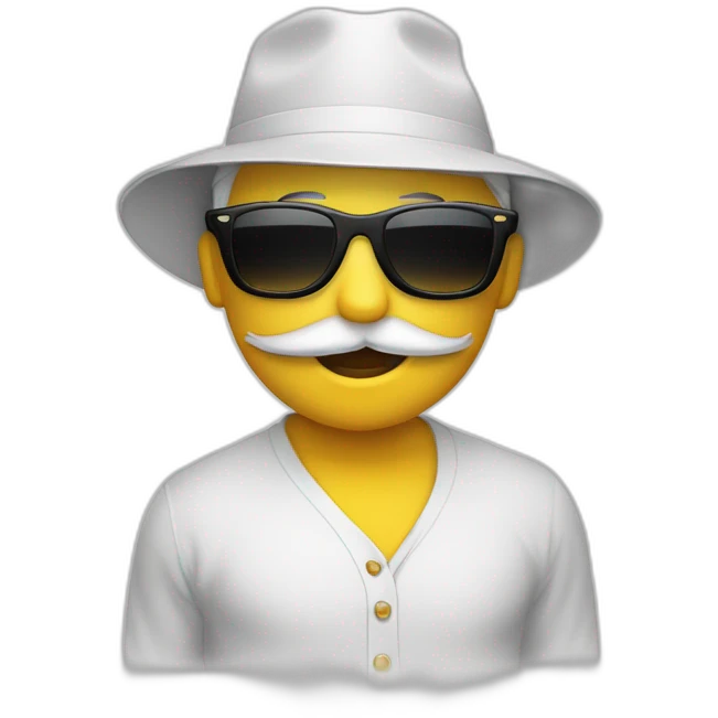 Calvo blanco con gafas chillando emoji
