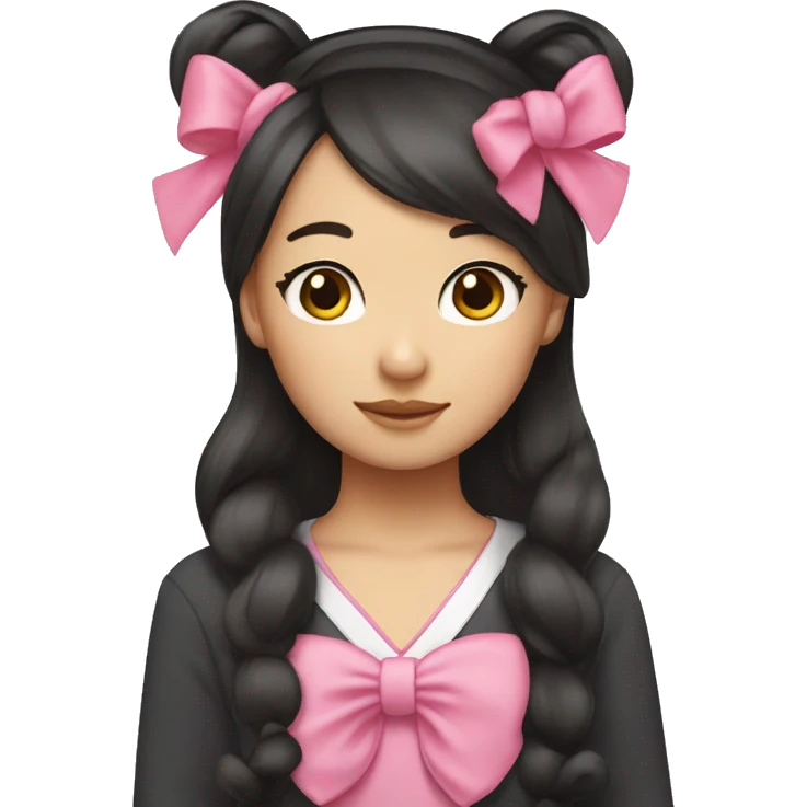 Asian girl hello kitty bows and ears  emoji
