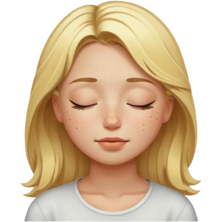 closed eyes blonde girl emoji