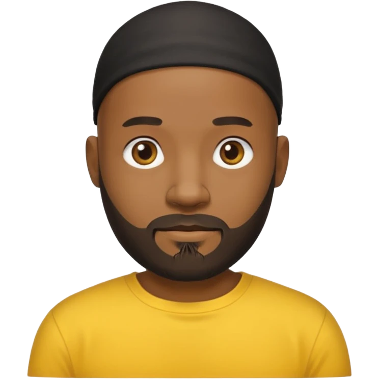 Bearded bald black man yellow shirt emoji