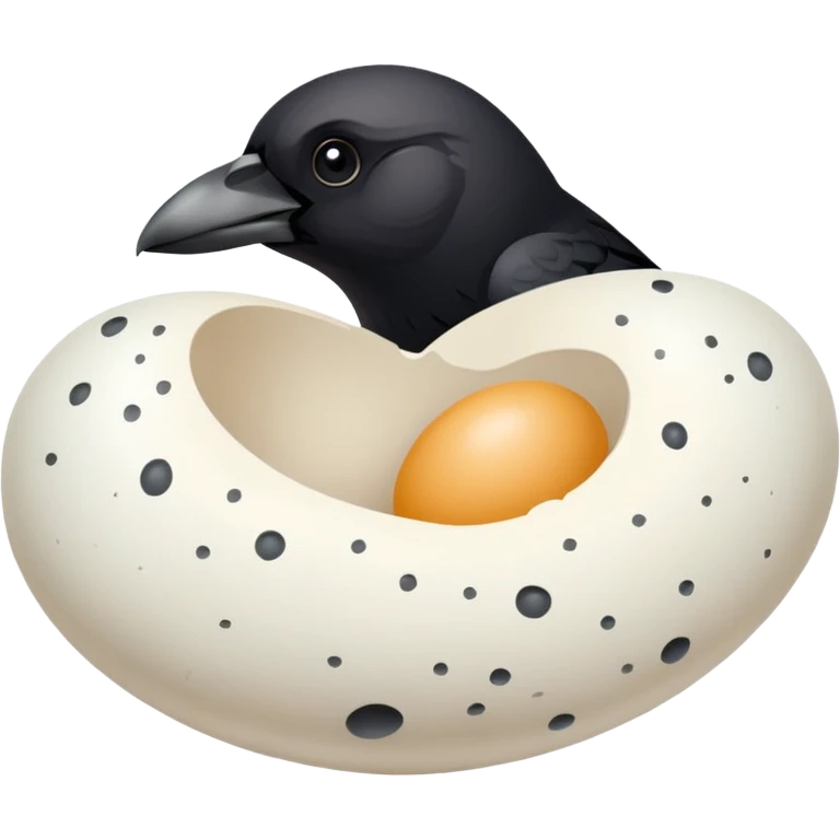 white and black crow eggs emoji