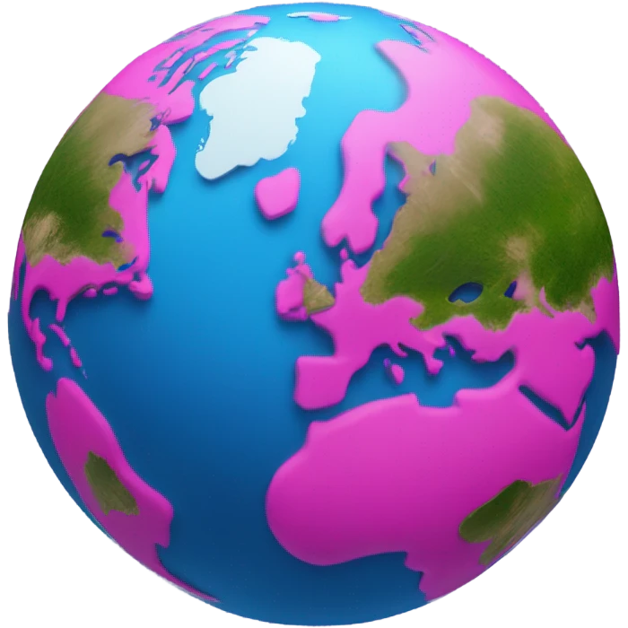Hot pink and blue earth  emoji