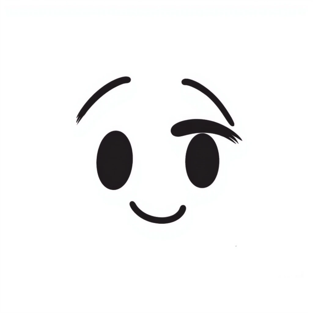 face emoji with one joined eyelash emoji