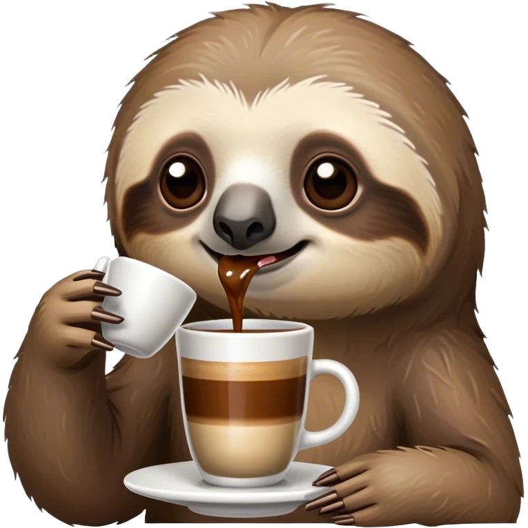 Sloth drinking espresso emoji
