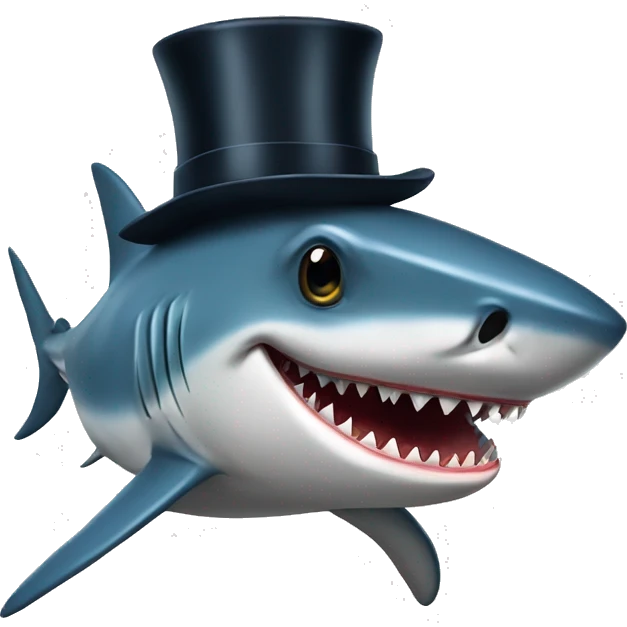 shark with tophat emoji