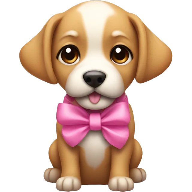 Dog with a pink bow emoji