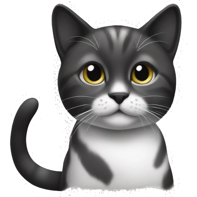 little cat black and white  emoji