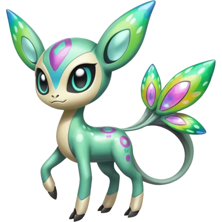 Colorful Shiny Edgy Cool Badass Painted Splashed Exotic Meloetta-Palkia-Virizion-Stitch-Fakémon-creature-hybrid emoji