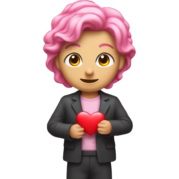 Un corazon rosa con un lazito en medio  emoji