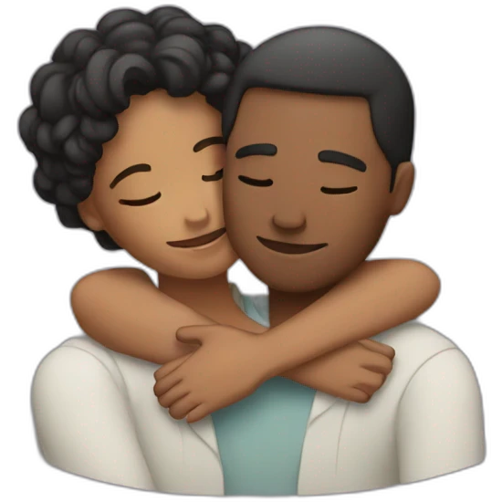 Couple hugging each other emoji
